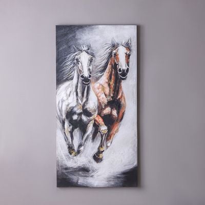 Rabat Horses Running Towards Success Canvas Wall Art 70x140x3Cm