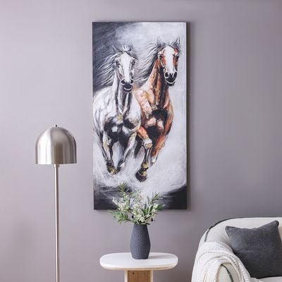 Rabat Horses Running Towards Success Canvas Wall Art 70x140x3Cm