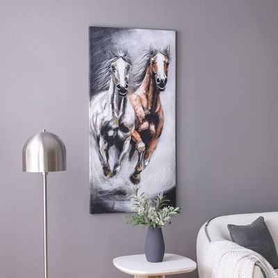 Rabat Horses Running Towards Success Canvas Wall Art 70x140x3Cm