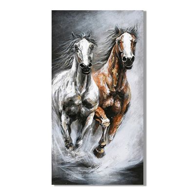 Rabat Horses Running Towards Success Canvas Wall Art 70x140x3Cm