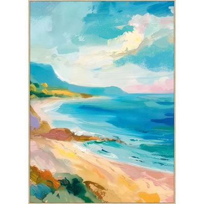 SS25 Cyprus Canvas Seaside Impression Framed Wall Art 102.6X142.6Cm