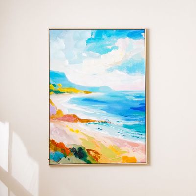 SS25 Cyprus Canvas Seaside Impression Framed Wall Art 102.6X142.6Cm