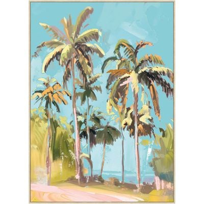 SS25 Cyprus Canvas Palm On The Beach Framed Wall Art 102.6X142.6Cm