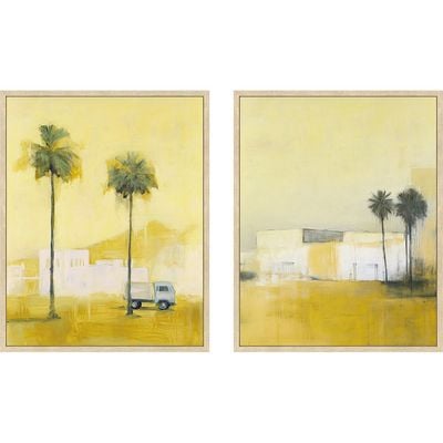 SS25 Cyprus Canvas Village Scenes Set/2 Framed Wall Art 2Pcs:40X50Cm