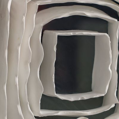 Skia Glass & PP Chrome Squares Shadow Boxes 60x60x70Cm