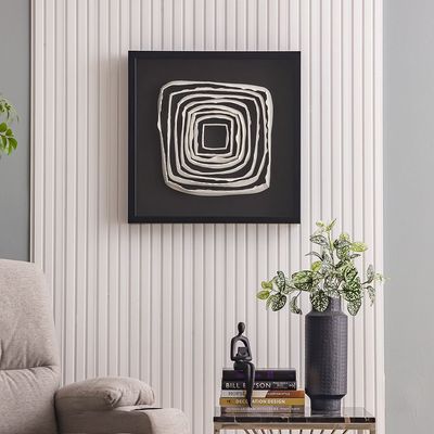 Skia Glass & PP Chrome Squares Shadow Boxes 60x60x70Cm