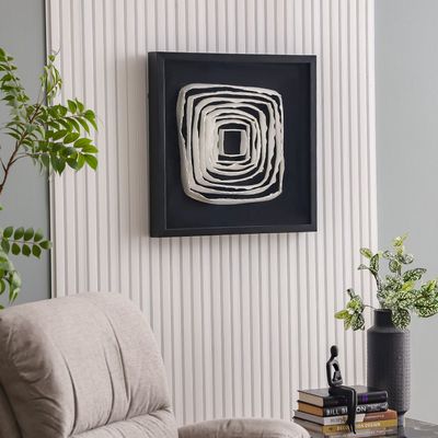 Skia Glass & PP Chrome Squares Shadow Boxes 60x60x70Cm