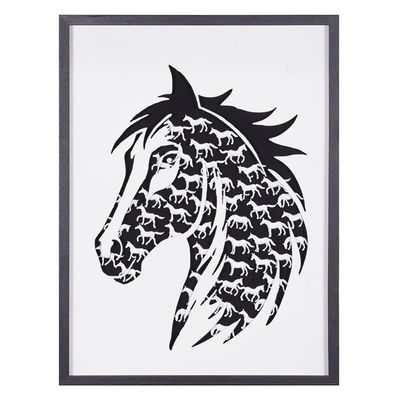 Skia Glass & PP Horse In Horse Shadow Boxes 60x80x50Cm Skia Glass & PP Horse In Horse Shadow Boxes 60x80x50Cm