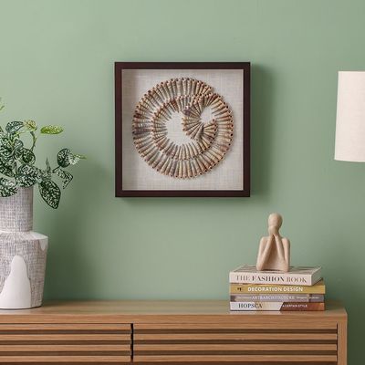 Skia Glass & PP Shells In Sphere Shadow Boxes 40x40x50Cm