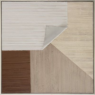 SS25 Norfolk Folded Brown Papers Oil Painting 82.5x82.5Cm