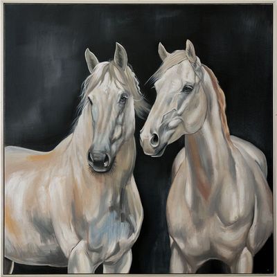 SS25 Norfolk Horse Pair Oil Painting 102.5x102.5Cm