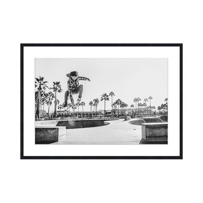 Latin Skateboard Love Wall Art W. Glass Frame 50X70