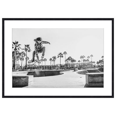 Latin Skateboard Love Wall Art W. Glass Frame 50X70