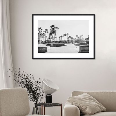 Latin Skateboard Love Wall Art W. Glass Frame 50X70