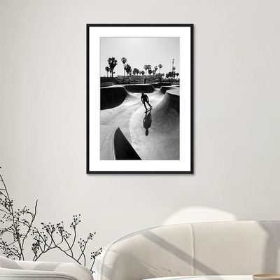 Latin Deep In Skate Boarding Wall Art W. Glass Frame 50X70Cm