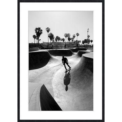 Latin Deep In Skate Boarding Wall Art W. Glass Frame 50X70Cm