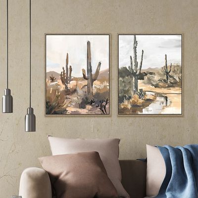 Latin Desert Vibe S/2 Framed Canvas 2Pcs:40X50