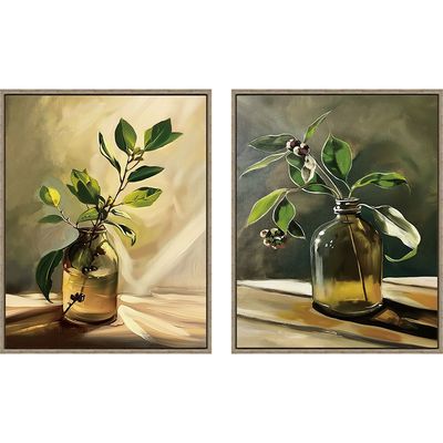 Latin Plant Still Life S/2 Framed Canvas 2Pcs:40X50