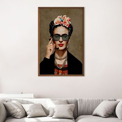 Latin Ms.Kahlo Today Print Framed Canvas 40X60 Latin Ms.Kahlo Today Print Framed Canvas 40X60