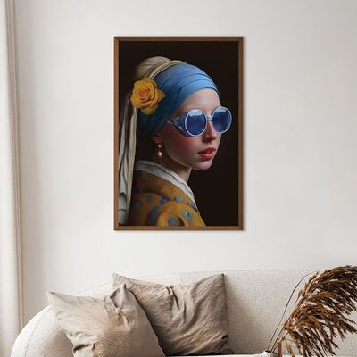 Latin Girl With Earring And Sunglasses Print Framed Canvas 40X60