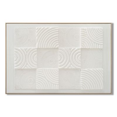 Rabat Textured Concentric Square 3D Framed Wall Art 82X122X4.5+2 Cm