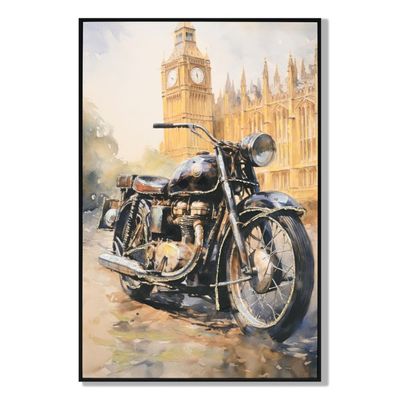 Rabat Bike Front Of Big Ben 3D Framed Wall Art 62X92X4 Cm