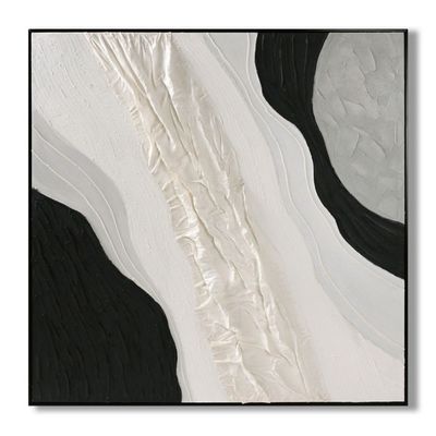 Rabat Monochrome Waves 3D Framed Wall Art 102X102X4.5 Cm