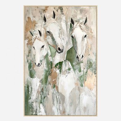 Marrakech Stallions Handpainted Wall Art 80X120Cm