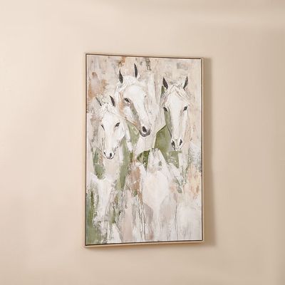 Marrakech Stallions Handpainted Wall Art 80X120Cm