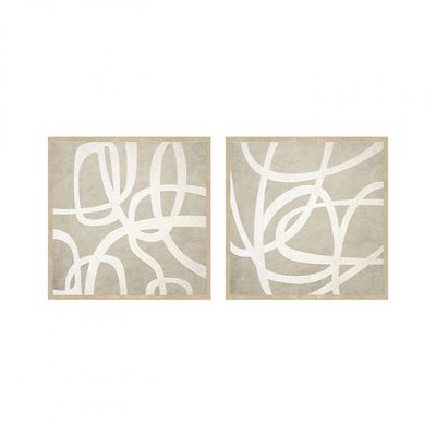 Marrakech Aurora 2 Piece Handpainted Wall Art Set 40X40Cm