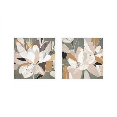 Marrakech Blooming 2 Piece Handpainted Wall Art Set 40X40Cm