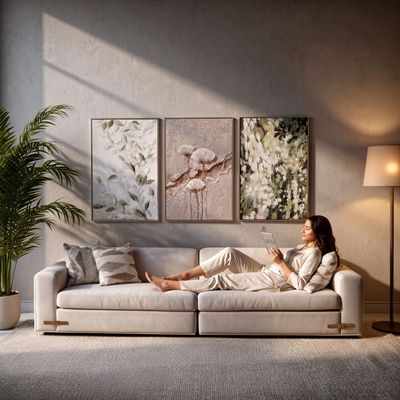 Marrakech Blooming Handpainted Wall Art 80X120Cm