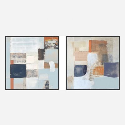 Marrakech Abstract 2 Piece Handpainted Wall Art Set 80X80Cm