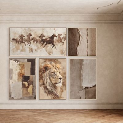 Marrakech Cheval Handpainted Wall Art 70X140Cm