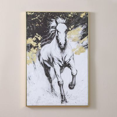 Lymora White Grace Handpainted Wall Art 80X120X3.5CM