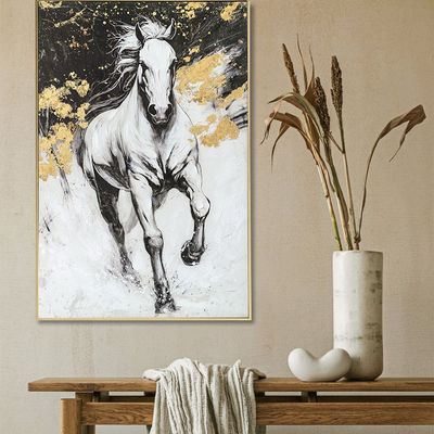 Lymora White Grace Handpainted Wall Art 80X120X3.5CM