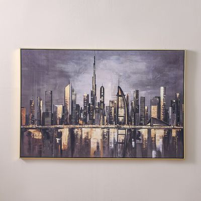 Lymora Dubai Skyline Printed Wall Art With Led 150X100X5.5CM