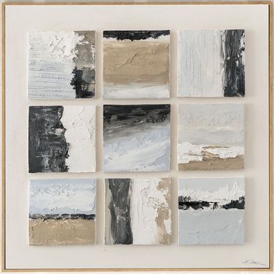 Lymora Coastal Oil Painting Wall Art 100X100X3.5CM