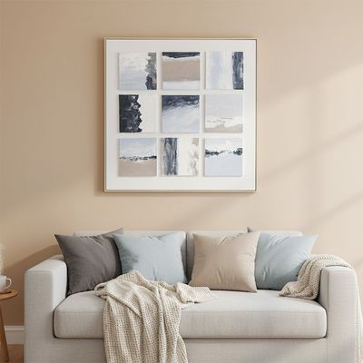 Lymora Coastal Oil Painting Wall Art 100X100X3.5CM