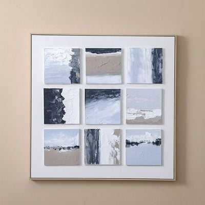 Lymora Coastal Oil Painting Wall Art 100X100X3.5CM