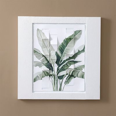 Lymora Tropical Grid Oil Painting Wall Art 80X80X4CM