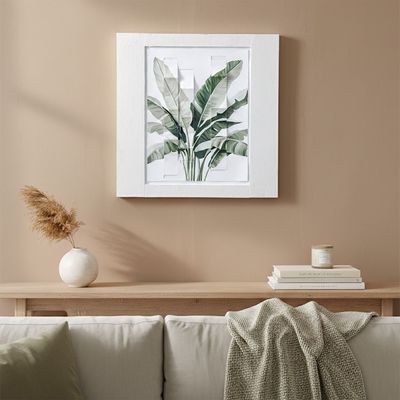 Lymora Tropical Grid Oil Painting Wall Art 80X80X4CM