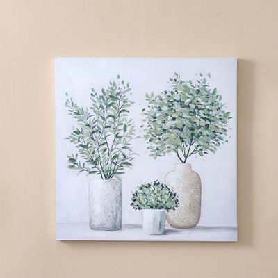 Lymora Potted Trio Oil Painting Wall Art 80X80X3.5CM