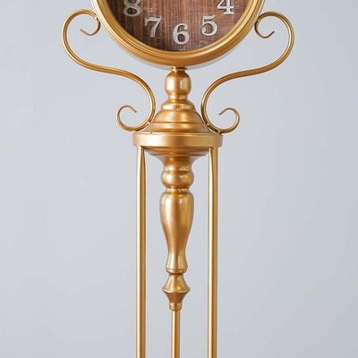 Stolpa Retro Iron Floor Clock Taiwan Step Movement Gold 32.5x32.5x152Cm