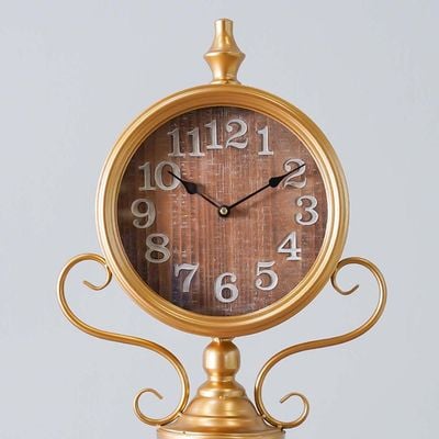 Stolpa Retro Iron Floor Clock Taiwan Step Movement Gold 32.5x32.5x152Cm