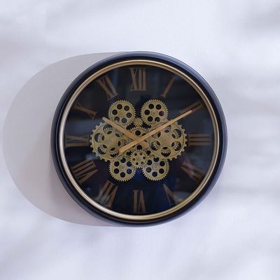 Stolpa Iron Gear Wall Clock  Youngtown Step Movement Gold 50x8.5x50Cm