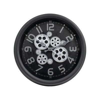 Sazwa Gear Iron Wall Clock Black 36X8.2X36Cm 