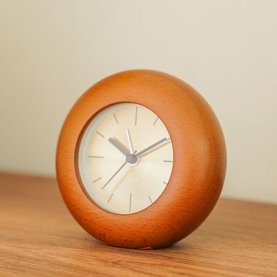 Sazwa Wooden Alarm Clock Brown 11.5X11.5X4.5Cm 