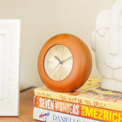 Sazwa Wooden Alarm Clock Brown 11.5X11.5X4.5Cm 