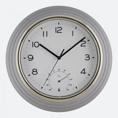 Sazwa Round Wall Clock With Thermometer Cream 30x7.5Cm